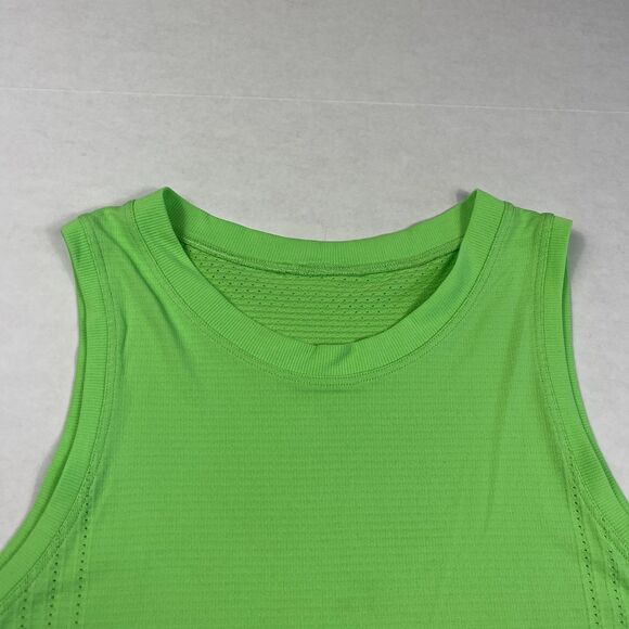 Lululemon Swiftly Tech Cropped Tank Top Sleeveless Neon Green Seamless Size 4 - Picture 3 of 10